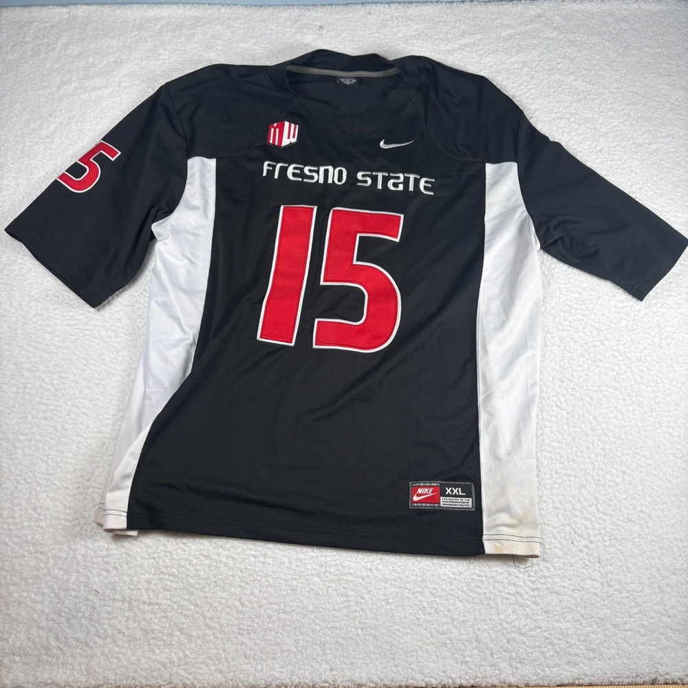 Nike Men's Fresno State Bulldogs XXL Devante Adams 15 Black and Red Jersey